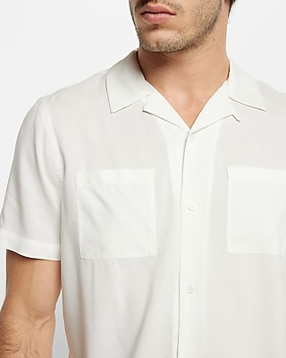 Solid Rayon Short Sleeve Shirt