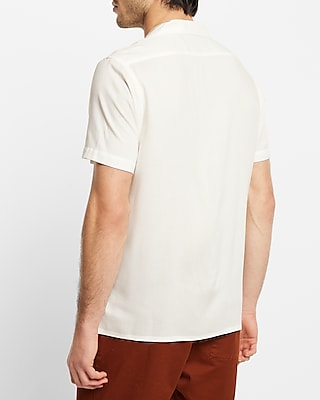 Solid Rayon Short Sleeve Shirt