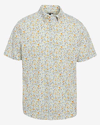 Fruit Floral Cotton Stretch Short Sleeve Shirt