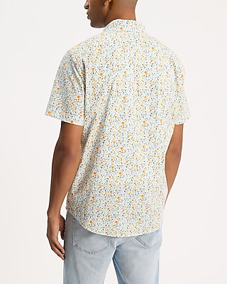 Fruit Floral Cotton Stretch Short Sleeve Shirt