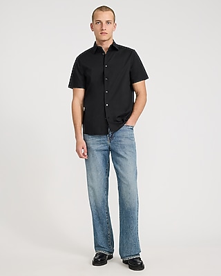 Slim Short Sleeve Cotton Stretch 1MX Dress Shirt