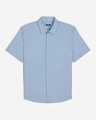 Slim Solid Short Sleeve 1mx Dress Shirt | Express