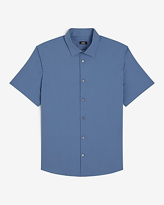 Slim Short Sleeve Cotton Stretch 1mx Dress Shirt | Express
