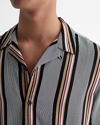 Striped Rayon Short Sleeve Shirt - image 2