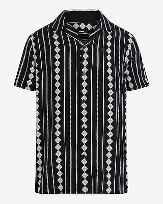Regular Fit Short Sleeve Shirt - Geo Random Mixed Panel