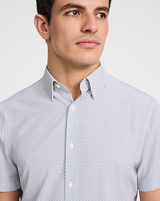 Mini Geo Wrinkle-Resistant Everyday Performance Short Sleeve Dress Shirt