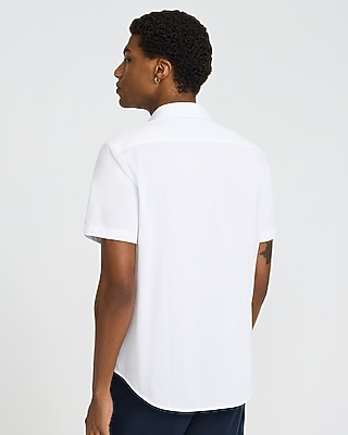 Solid Wrinkle-resistant Everyday Performance Short Sleeve Dress Shirt |  Express