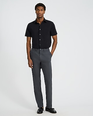 grey dress pants black dress shirt Slim-Fit Stretch Dress Shirt  Black Smoke