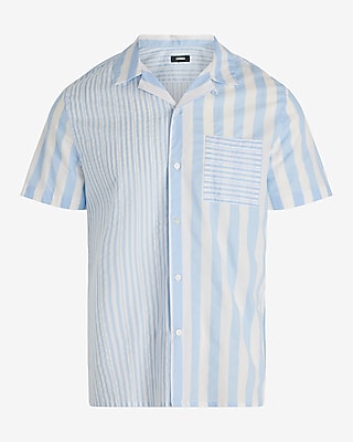 Multi Stripe Stretch Cotton Short Sleeve Shirt