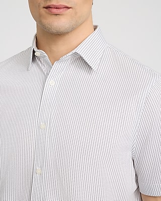 Geo Striped Wrinkle-Resistant Everyday Performance Short Sleeve Dress Shirt - image 2