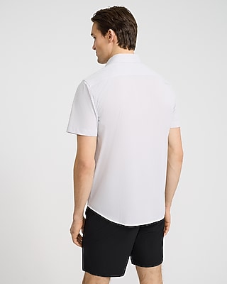 Geo Striped Wrinkle-Resistant Everyday Performance Short Sleeve Dress Shirt - image 3