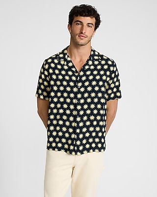 Abstract Star Rayon Short Sleeve Shirt