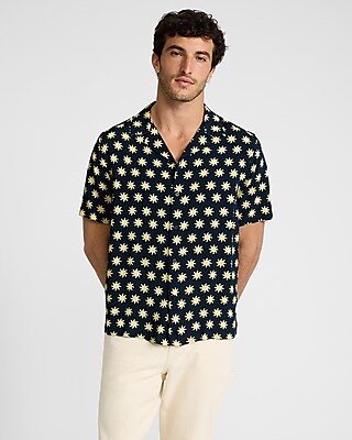 Abstract Star Rayon Short Sleeve Shirt