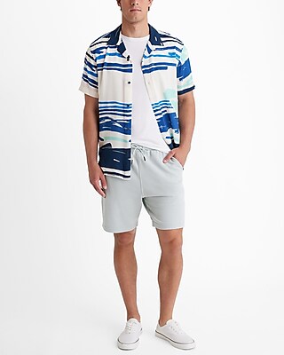 Painted Stripe Rayon Short Sleeve Shirt