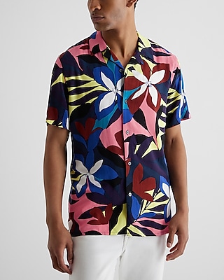 Floral Rayon Short Sleeve Shirt