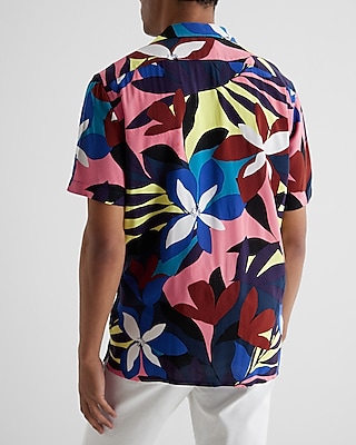 Floral Rayon Short Sleeve Shirt