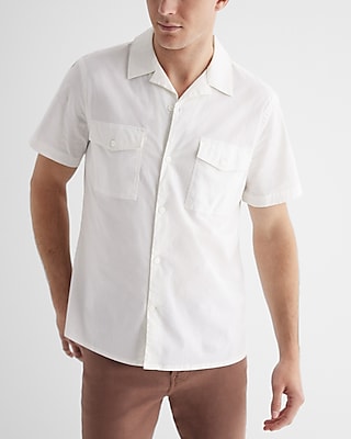 ZunFeo t Shirt Men Shirts Short Sleeve Button Down Retro Patchwork