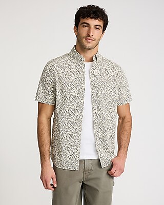 Mini Floral Short Sleeve Cotton Soft Wash Shirt