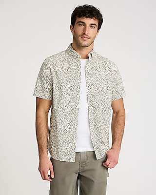 Mini Floral Short Sleeve Cotton Soft Wash Shirt