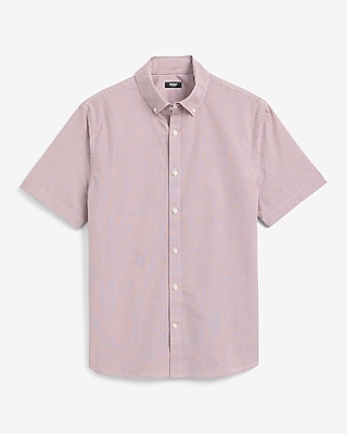 Gingham Short Sleeve Cotton Soft Wash Shirt