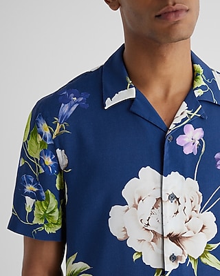 Floral Rayon Short Sleeve Shirt