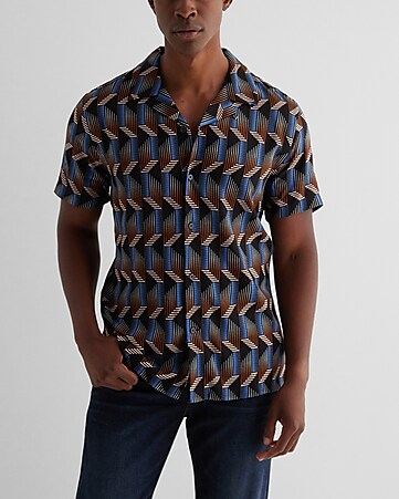 Printed Short-Sleeved Cotton Shirt - Men - Ready-to-Wear