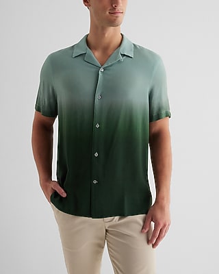 Gradient Rayon Short Sleeve Shirt | Express