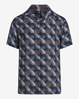 Blurred Abstract Rayon Short Sleeve Shirt