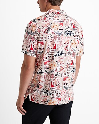 Paisley Patchwork Rayon Short Sleeve Shirt
