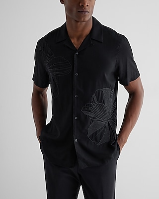 OVO Liberty Floral Camp Shirt Black