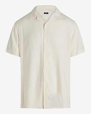 Textured Geo Rayon Short Sleeve Shirt