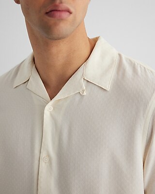Textured Geo Rayon Short Sleeve Shirt