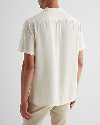 Textured Geo Rayon Short Sleeve Shirt
