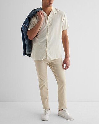 Textured Geo Rayon Short Sleeve Shirt