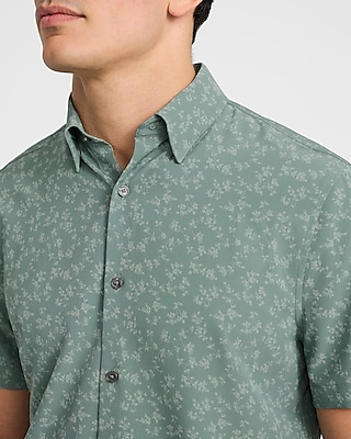 Mini Floral Wrinkle-Resistant Everyday Performance Short Sleeve Dress Shirt