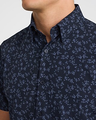 Mini Floral Wrinkle-Resistant Everyday Performance Short Sleeve Dress Shirt