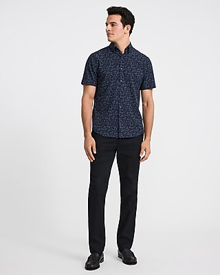 Mini Floral Wrinkle-Resistant Everyday Performance Short Sleeve Dress Shirt