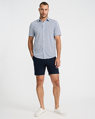 Nautical Print Stretch Modern Tech 1MX Dress Shirt