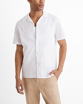 Textured Poplin Short Sleeve Shirt