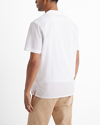 Textured Poplin Short Sleeve Shirt