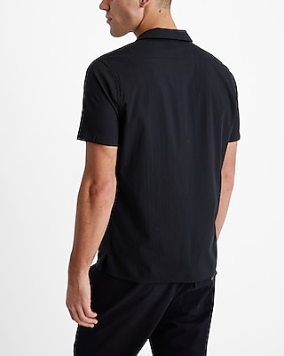 Textured Poplin Short Sleeve Shirt