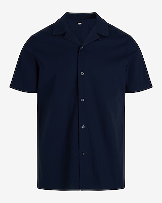 Textured Poplin Short Sleeve Shirt