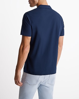 Textured Poplin Short Sleeve Shirt