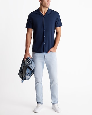Textured Poplin Short Sleeve Shirt