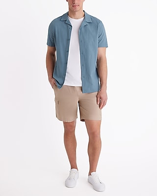 Textured Poplin Short Sleeve Shirt
