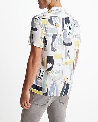 Abstract Rayon Short Sleeve Shirt