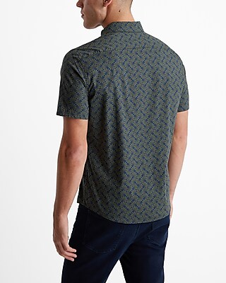 Fan Geo Cotton Stretch Short Sleeve Shirt