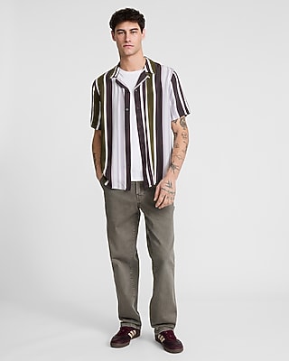 Multi Striped Rayon Short Sleeve Shirt - image 2