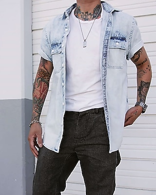 denim short shirt