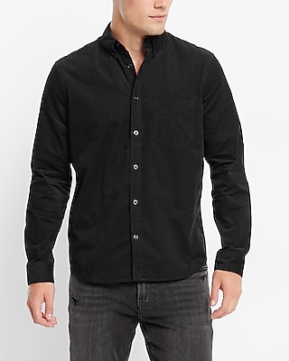 Express Solid Stretch Corduroy Shirt Men's